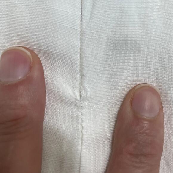 Shosh New York Structured Linen Cropped Wide Leg Pants Minimalist White Sz 2 Med - Picture 7 of 11